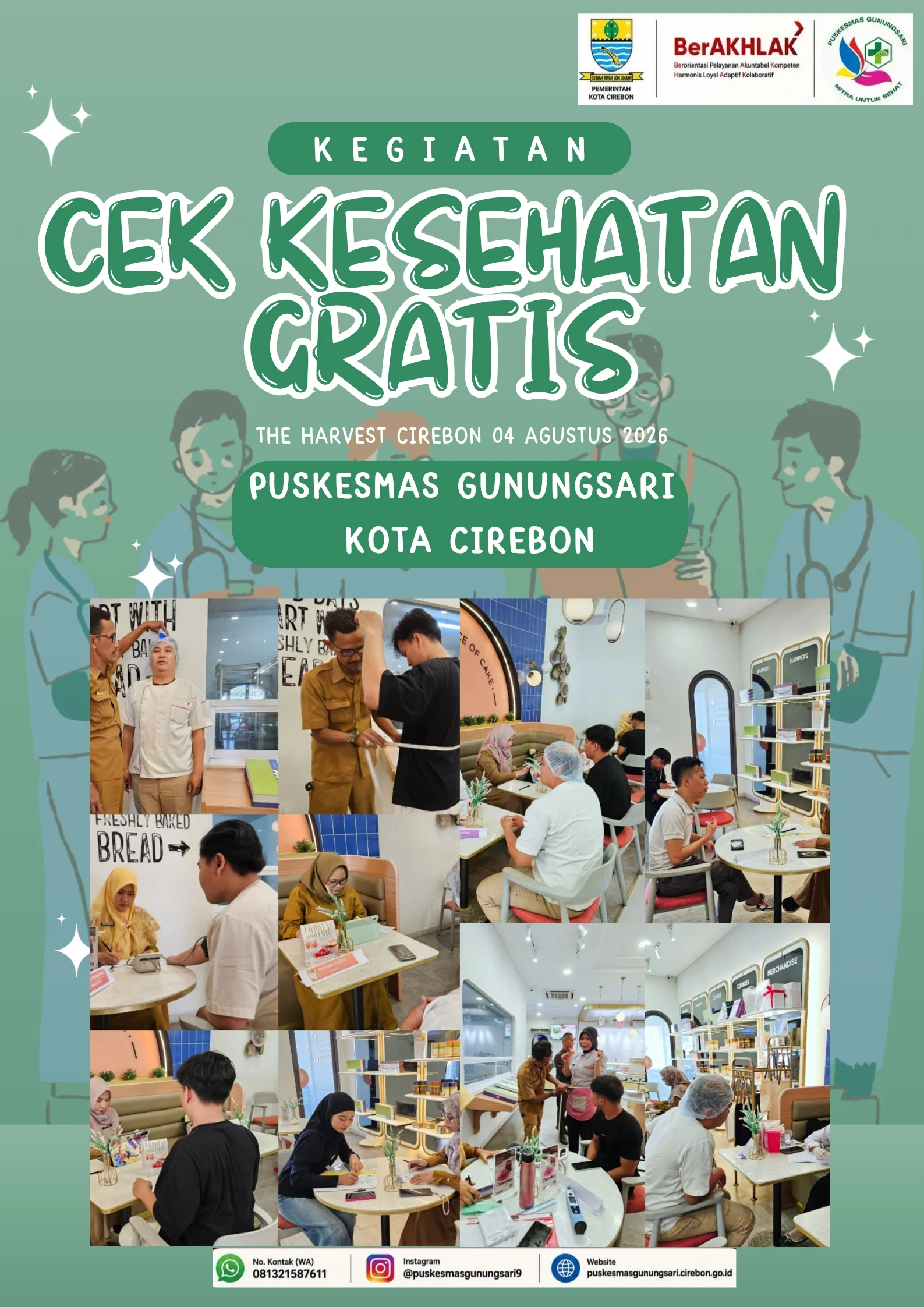 KEGIATAN CEK KESEHATAN GRATIS DI TOKO ROTI THE HARVEST CIREBON